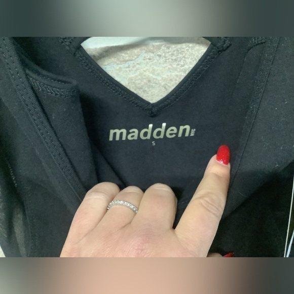 Madden NEW -  Sz S - Criss cross back - mesh transparent sides black Bodysuit - Picture 7 of 12